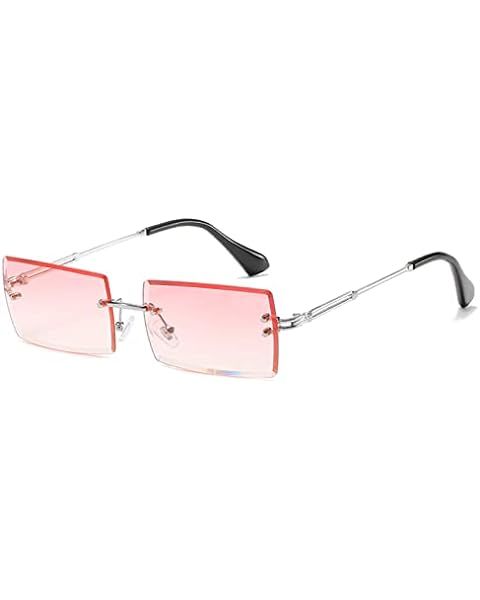 mincl/Fashion Small Rectangle Sunglasses Women Ultralight Candy Color Rimless Ocean Sun Glasses | Amazon (US)