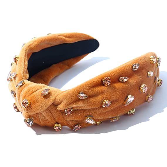 Women Knotted Jeweled Headband Embellished Top Hairband ladies Twist Hair accessories for Girls | Amazon (US)
