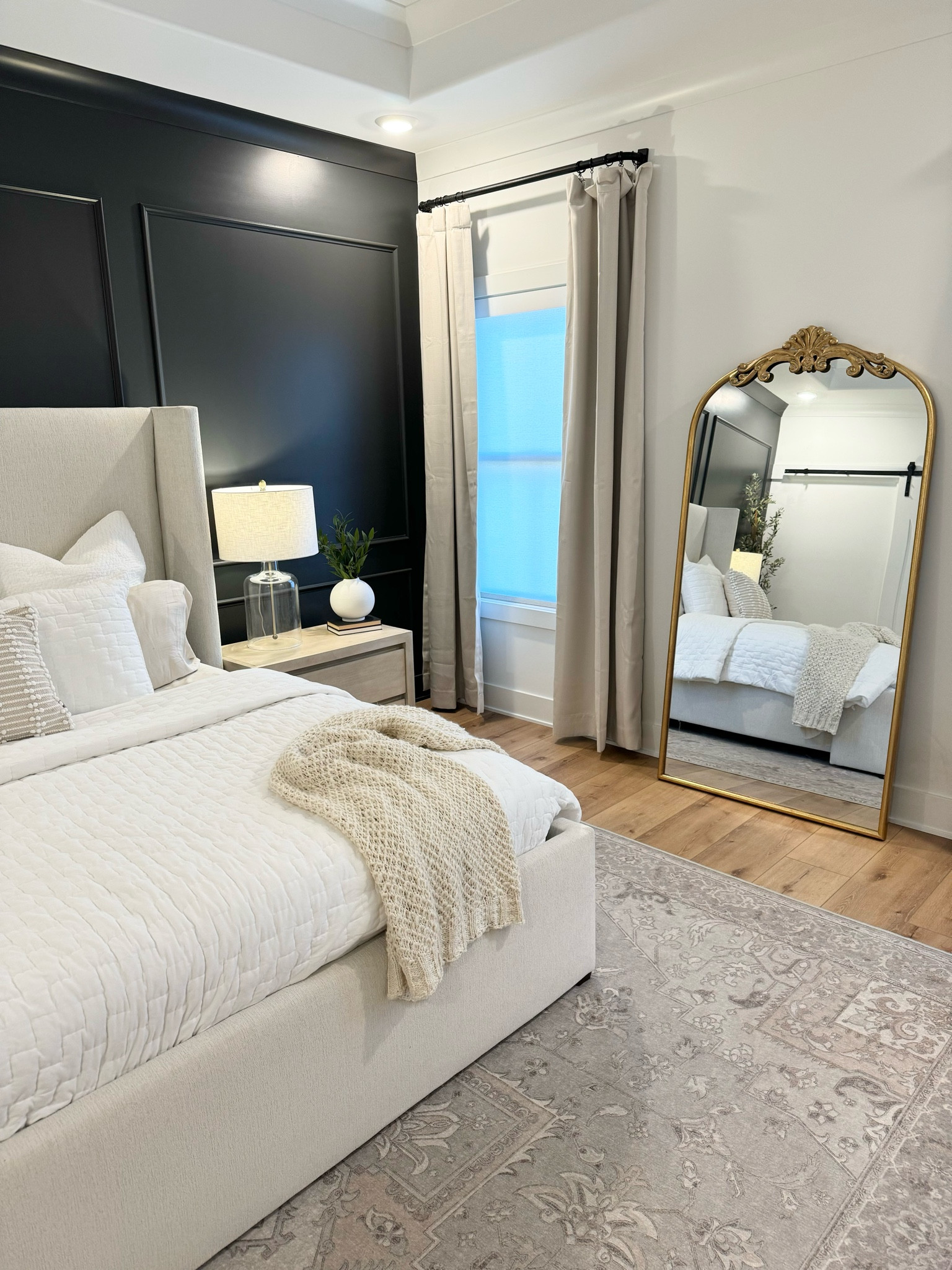 Drapes apart of the Amazon Spring Sale!

Master Bedroom | Floor Mirror | White Bedding | Neutral Bedroom Decor | Ruggable Rug 

#LTKhome