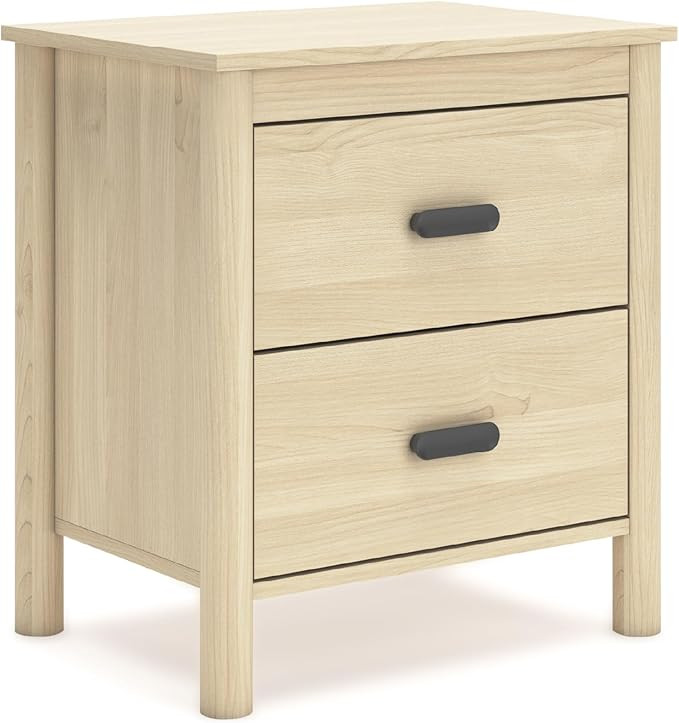 Signature Design by Ashley Cabinella Casual 2-Drawer Nightstand with Round Post Legs, 24.37" Tall... | Amazon (US)