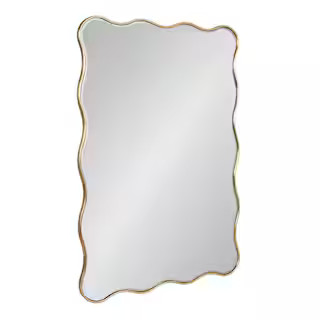 Viona 24.00 in. W x 36.00 in. H Gold Scalloped Glam Framed Decorative Wall Mirror | The Home Depot