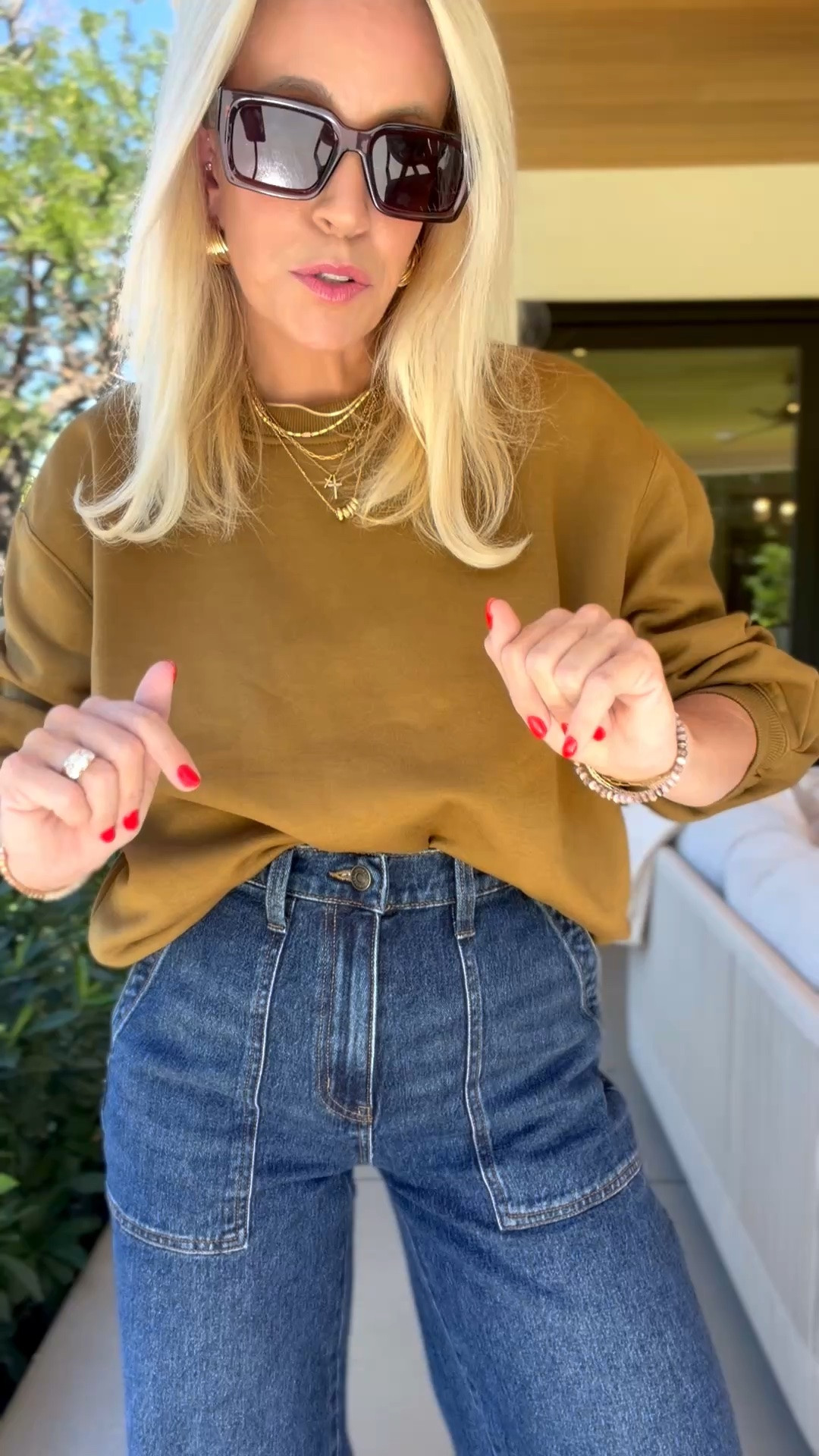Love this sweatshirt! I sized up to a large!