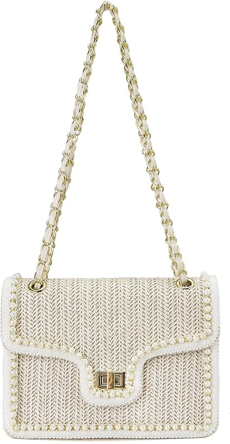 Straw Crossbody Bags for Women Summer Shoulder Satchel Purses Beach Clutch Handbags for Vacation | Amazon (US)