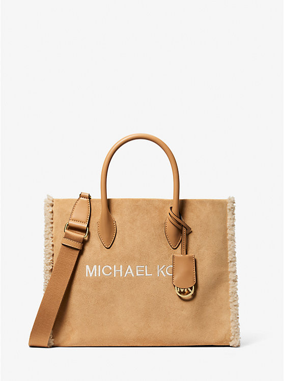 Mirella Medium Suede and Faux Shearling Tote Bag | Michael Kors US