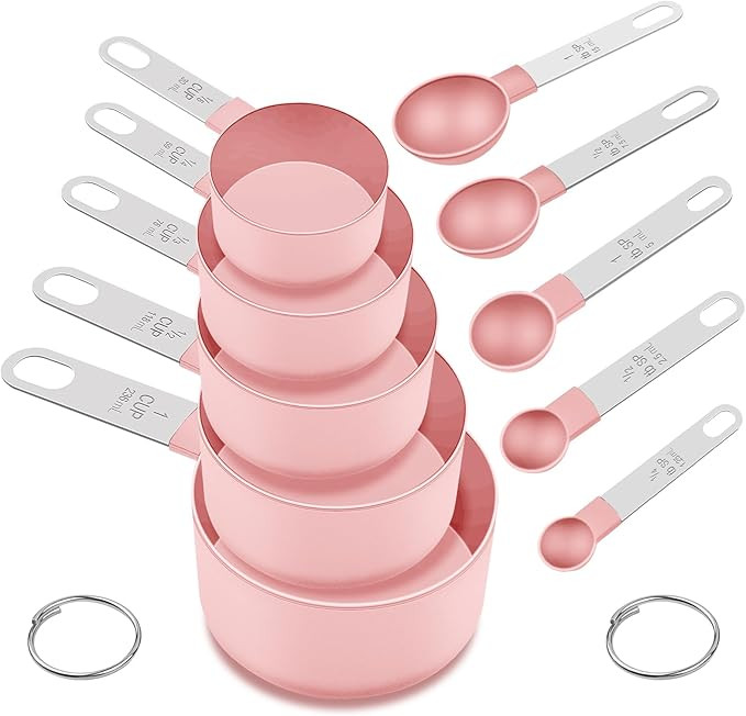 Measuring Cups and Spoons Set, 10 Pieces Nesting Measure Tools, Kitchen Essentials Gadgets with S... | Amazon (US)