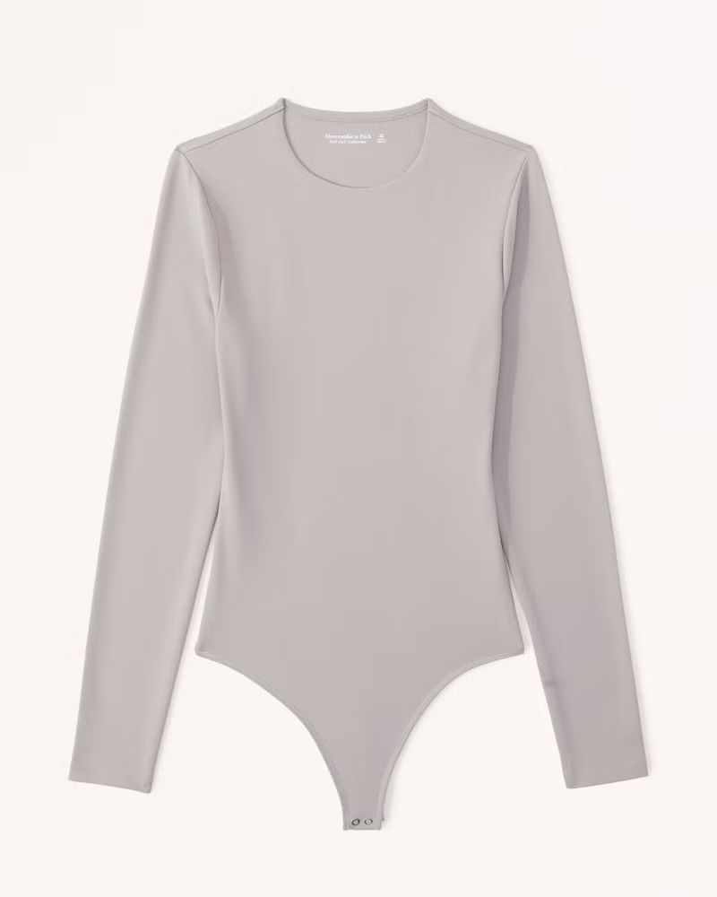 Long-Sleeve Cotton Seamless Fabric Crew Bodysuit | Abercrombie & Fitch (US)