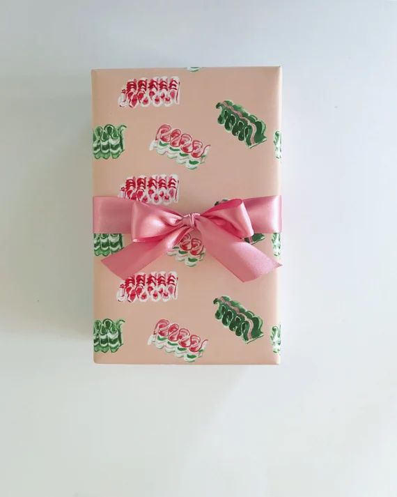 Wrapping Paper: Ribbon Candy Pink gift Wrap Birthday | Etsy | Etsy (US)