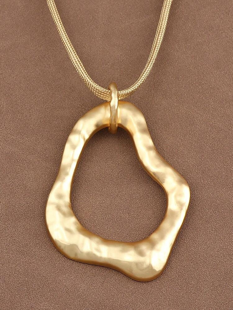 Color: Matte Gold Geometry Necklace | SHEIN