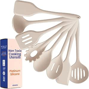 Non-Toxic Platinum Silicone Kitchen Utensil Set of 8 – Non-Scratch Cooking Spoons & Spatulas, 1... | Amazon (US)