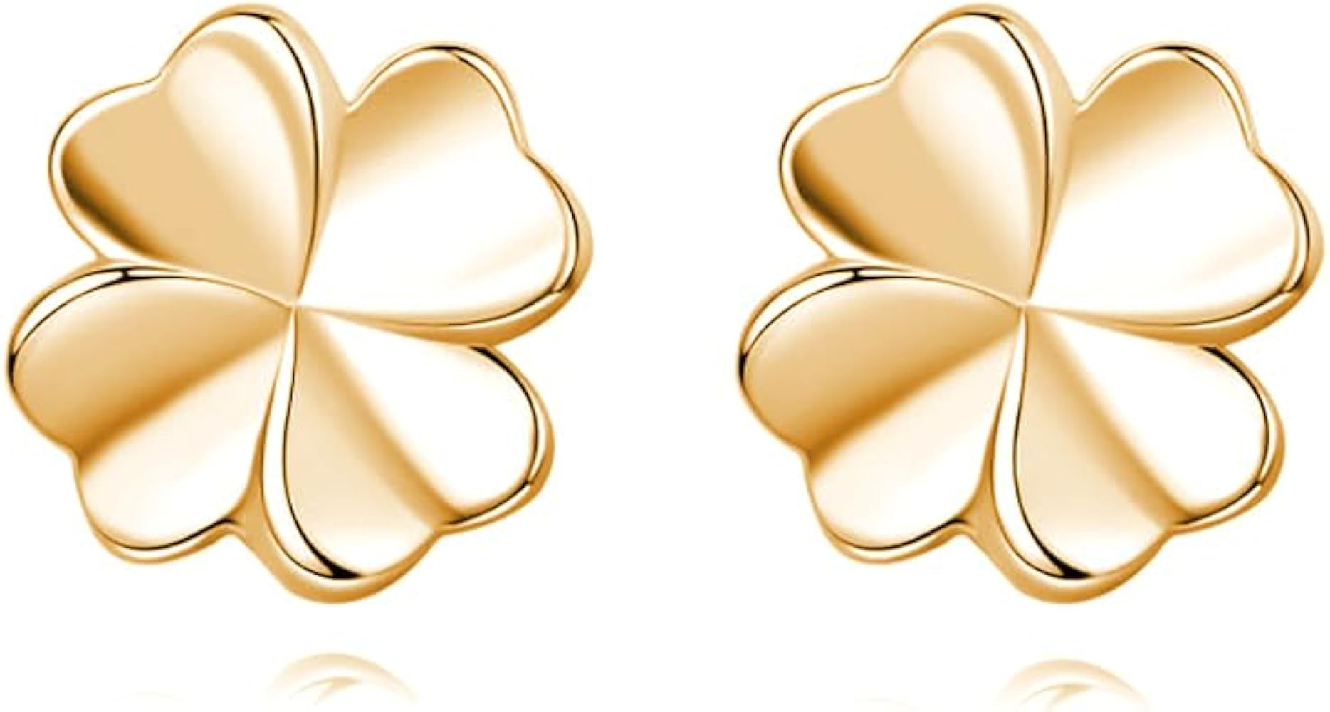Reffeer Solid 925 Sterling Silver Clover Leaf Stud Earrings for Women Girls Small Leaf Stud Earri... | Amazon (US)
