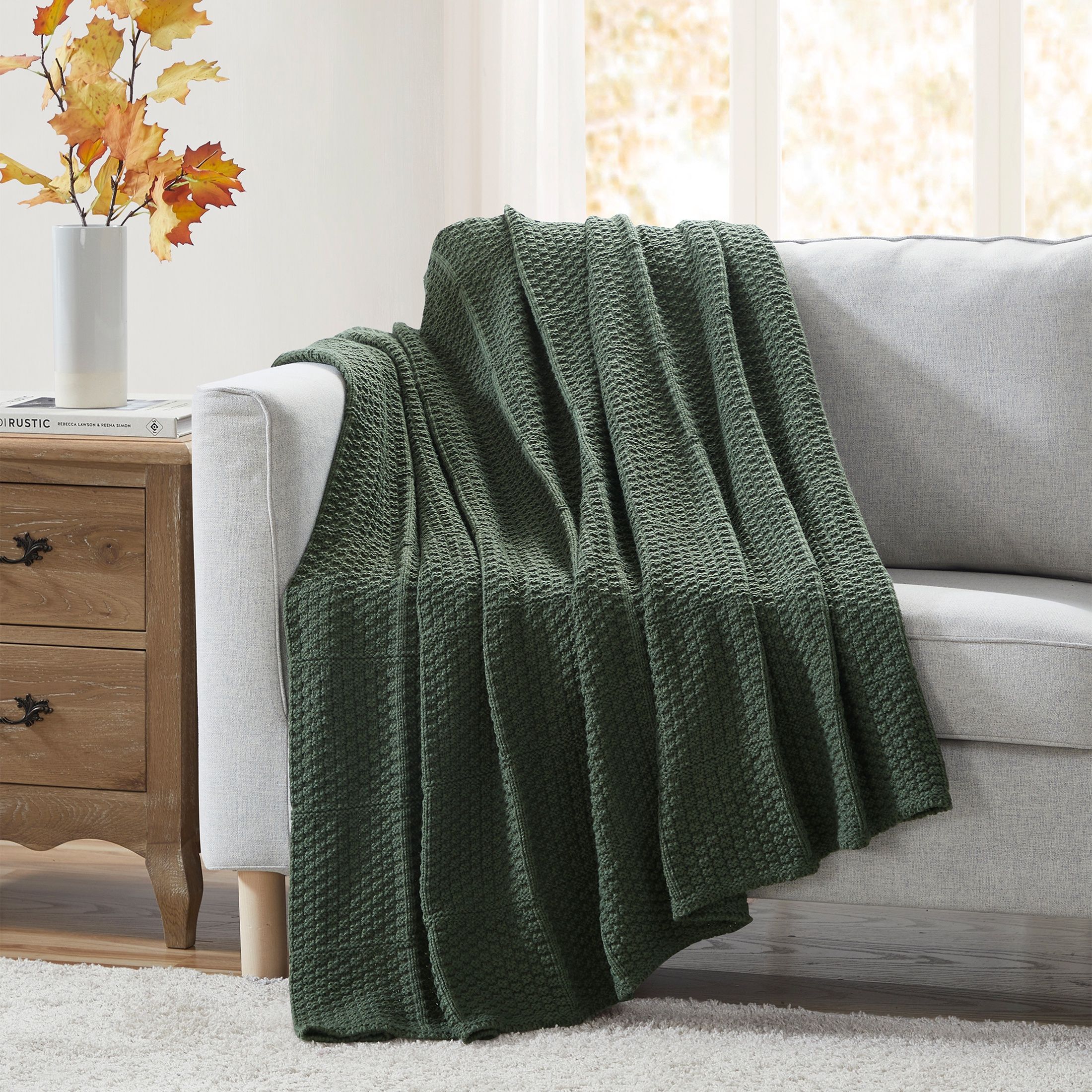 My Texas House Kelsey Kombu Green Acrylic Knit Throw, 60" x 80" | Walmart (US)