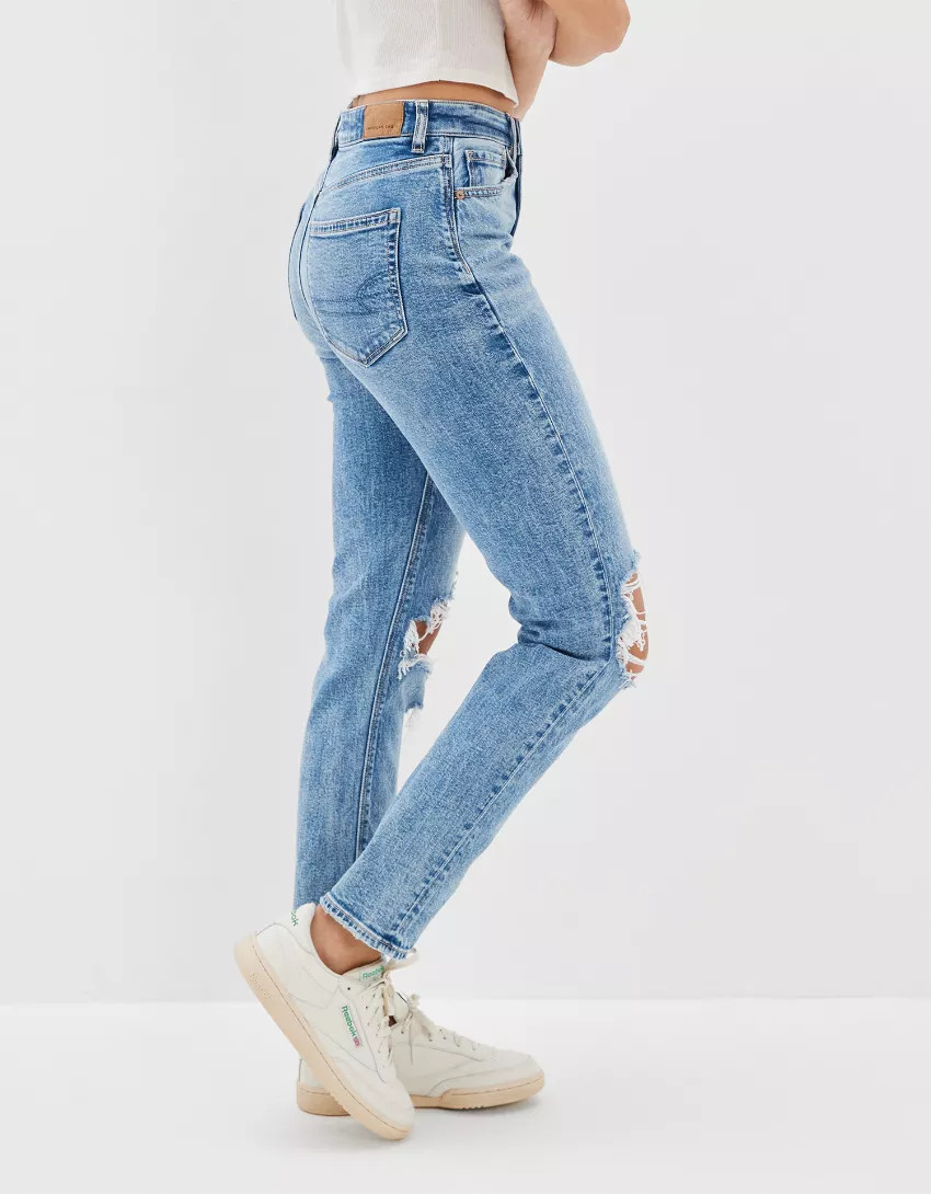 AE Strigid Ripped Mom Jean | American Eagle Outfitters (US & CA)
