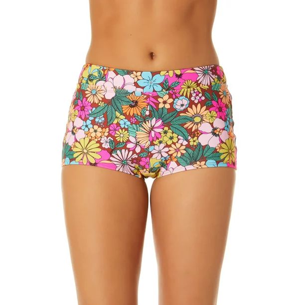 No Boundaries Juniors Mix and Match Floral Print Boyshort Swimsuit Bottoms | Walmart (US)