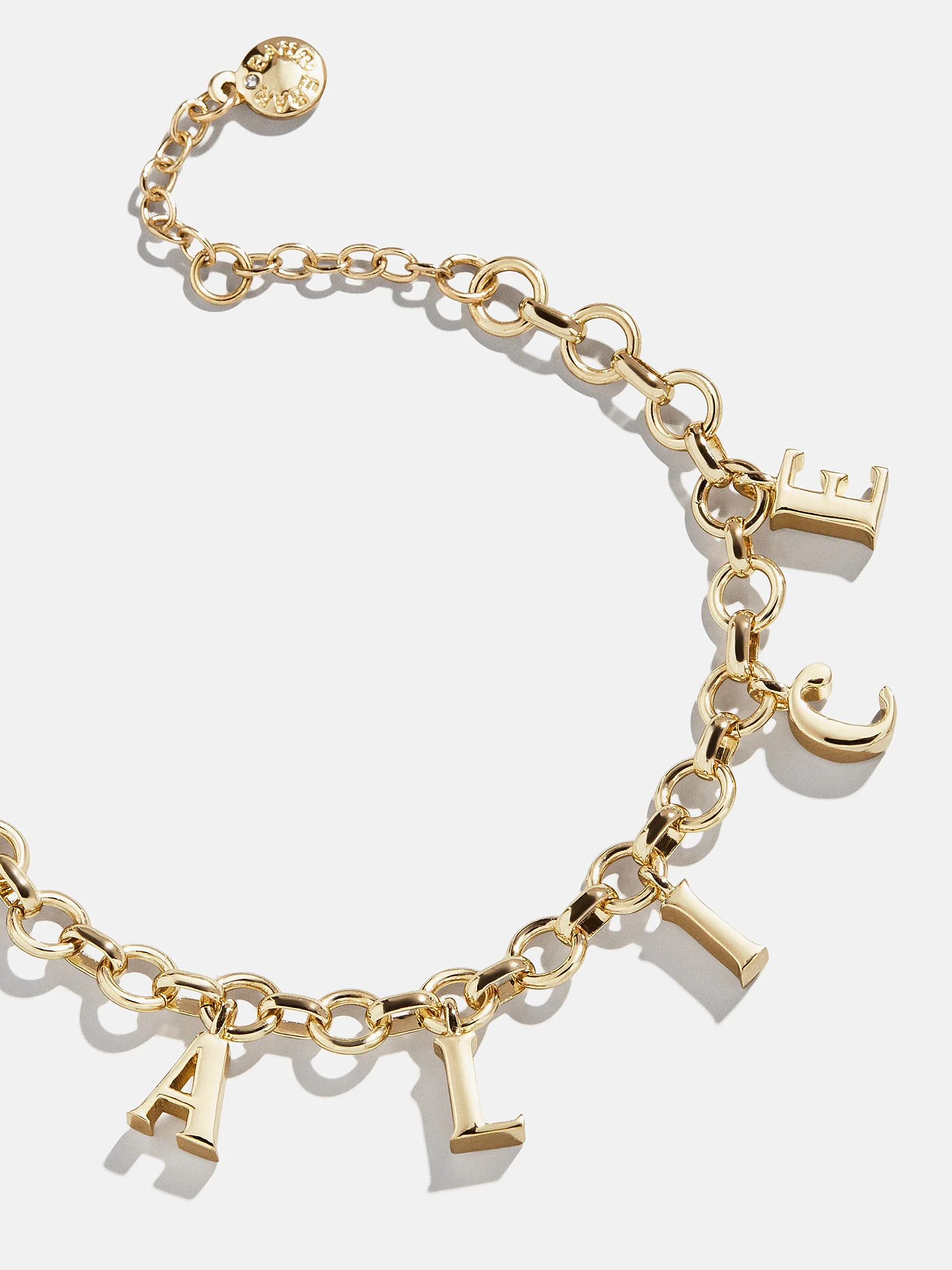 Spaced Letter Custom Charm Bracelet - Gold | BaubleBar