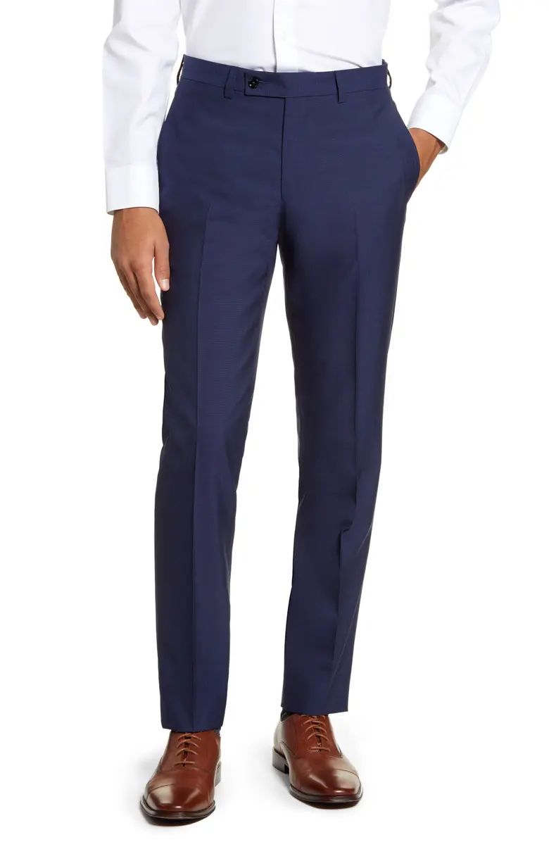 Ted Baker London Jefferson Flat Front Solid Wool Trousers | Nordstrom | Nordstrom