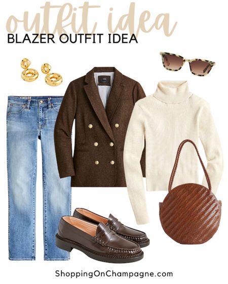 Style Trend: BLAZERS! Go for a classic look with a chocolate blazer, turtleneck, jeans, penny loafers, round bag, sunglasses, and gold earrings ✨Great for transitional weather, running errands, work day, and lunch with friends.


#LTKSeasonal #LTKstyletip #LTKworkwear