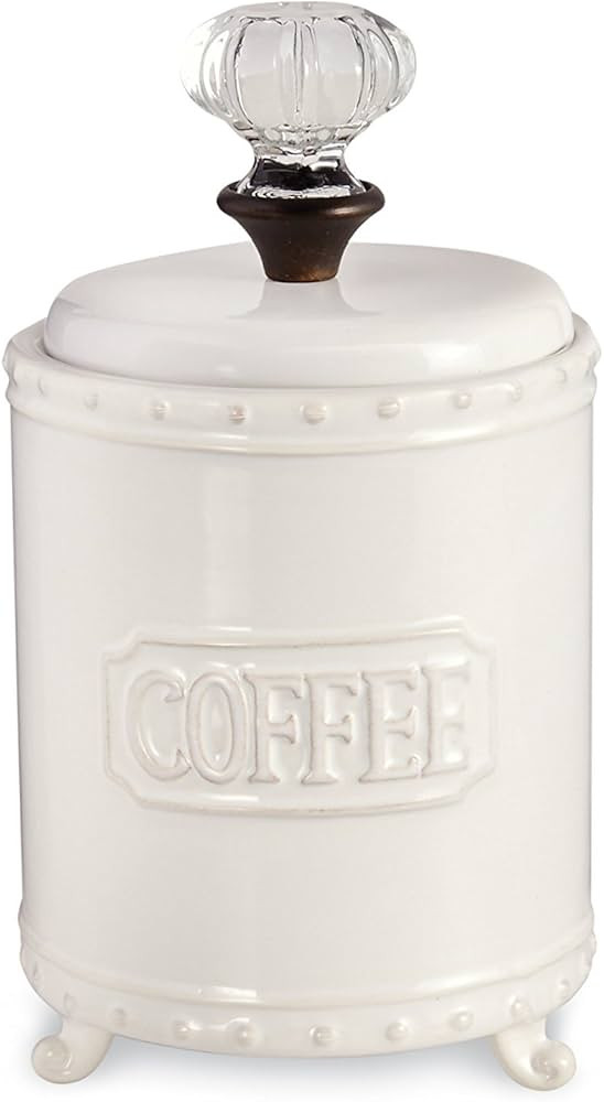 Mud Pie Ceramic Coffee Canister Door Knob Handle, White | Amazon (US)