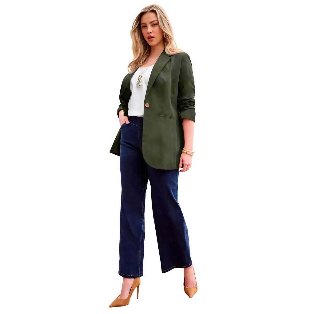 Roaman's Women's Plus Size Relaxed Boyfriend Blazer | Kohl's