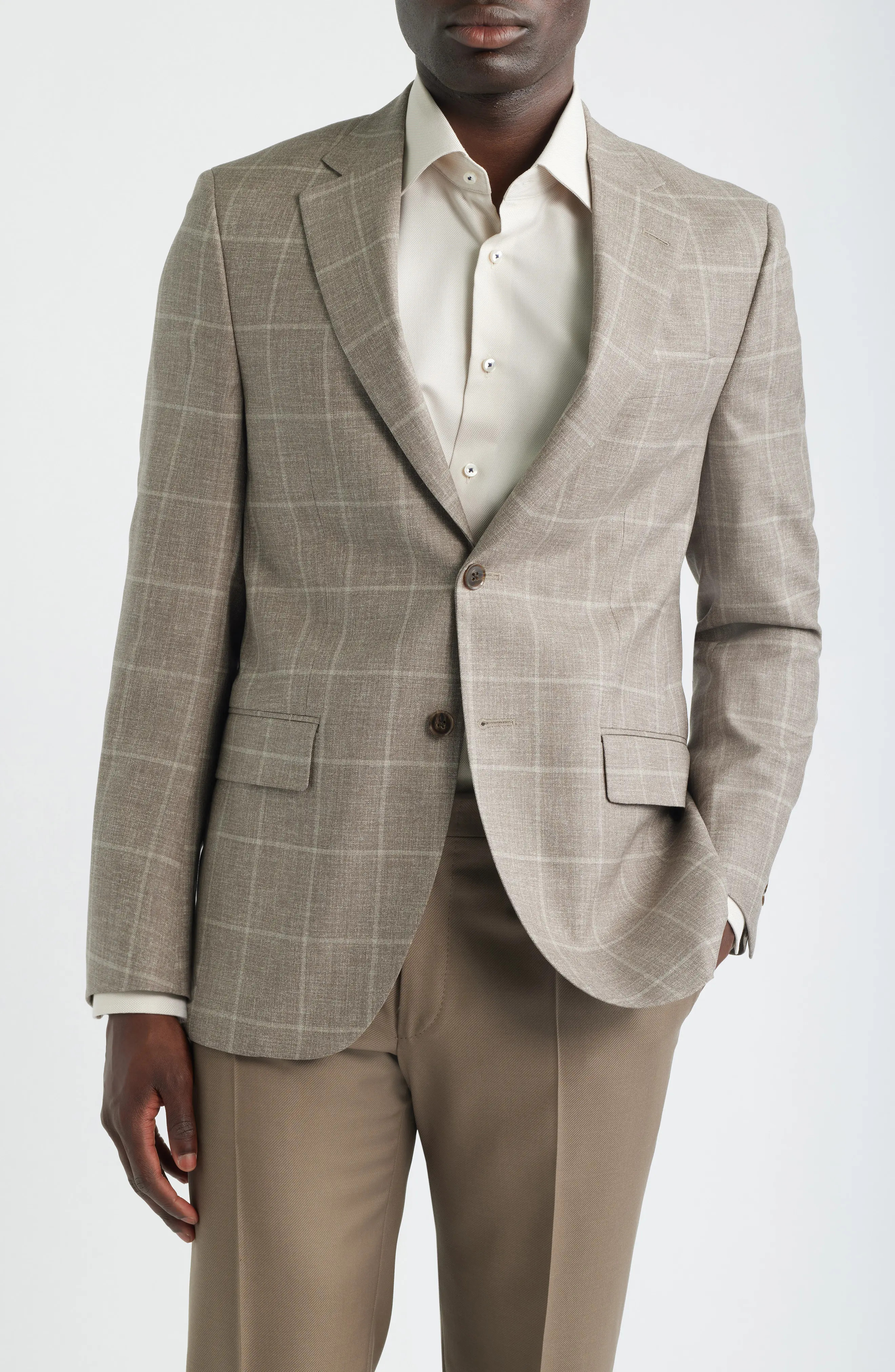 Flynn Classic Fit Tan Plaid Wool Sport Coat (Men) | Nordstrom | Nordstrom