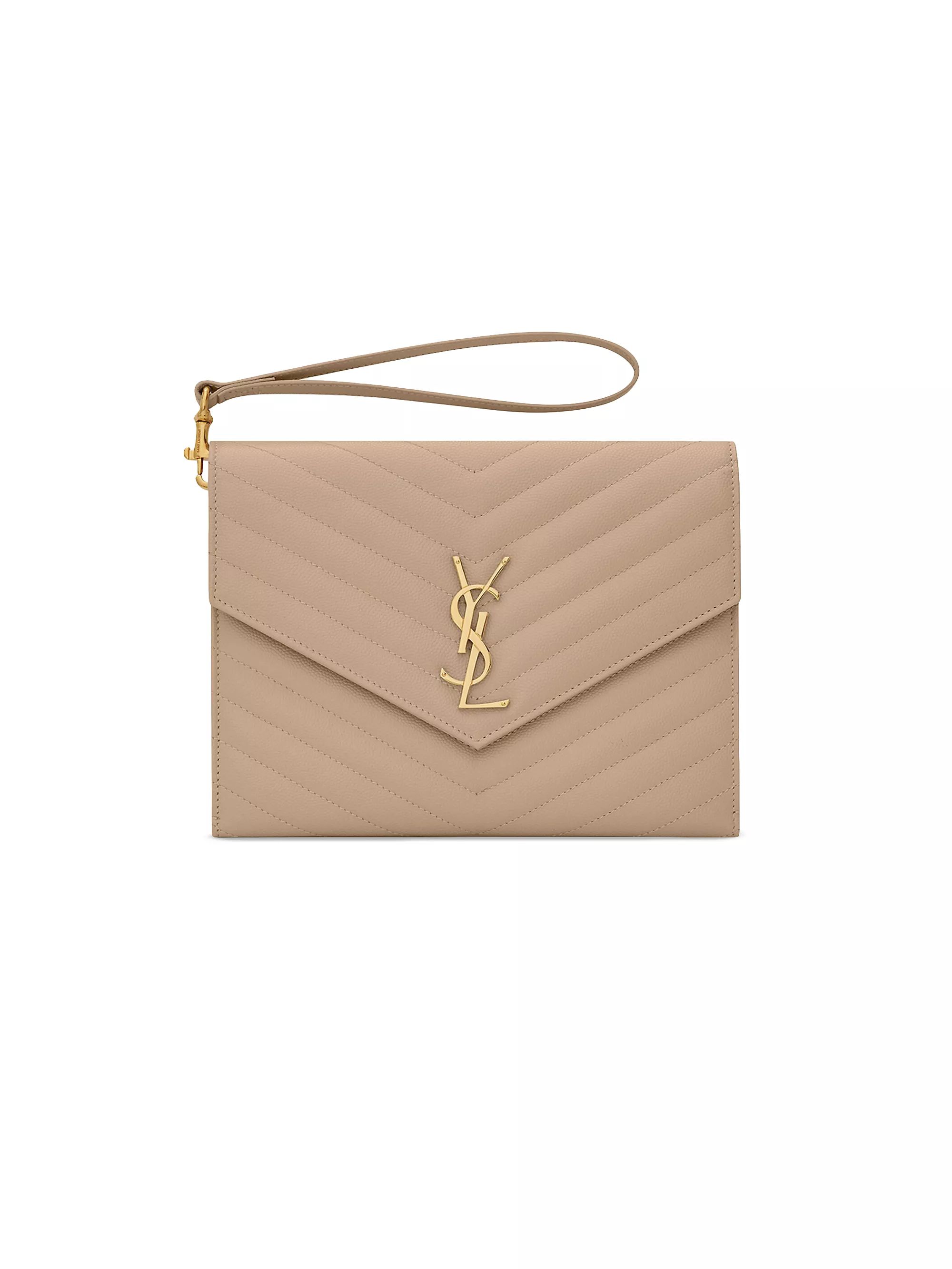 Cassandre Matelasse Flap Pouch in Quilted Grain De Poudre Embossed Leather | Saks Fifth Avenue