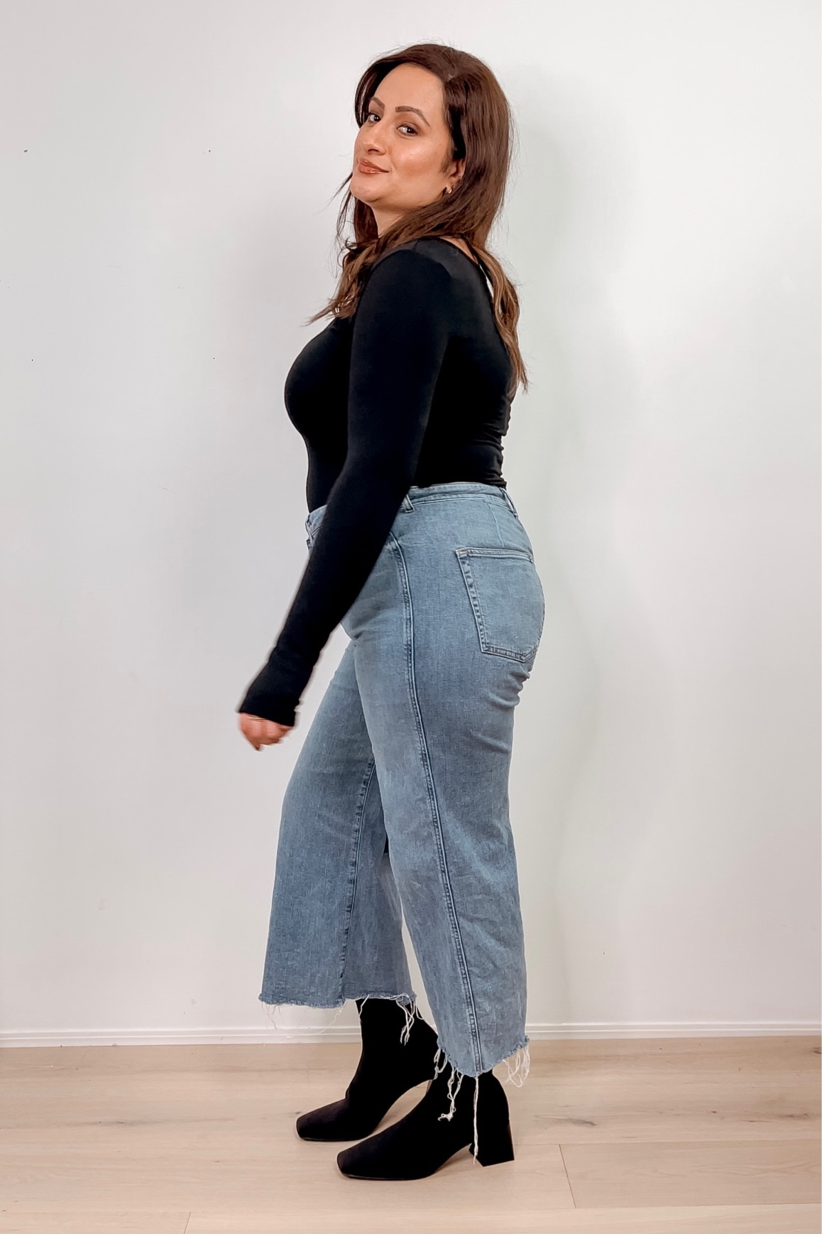 Wide leg jeans from H&M, ribbed top and sustainable ankle boots from VIVAIA 
Use my code : vlove to save at checkout 

#LTKSeasonal #LTKsalealert #LTKshoecrush