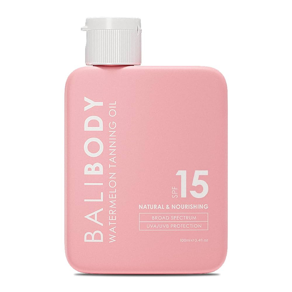 Bali Body Watermelon Tanning Oil SPF 15 | Melanin Stimulator for Sun Protection | Infused with Na... | Amazon (US)