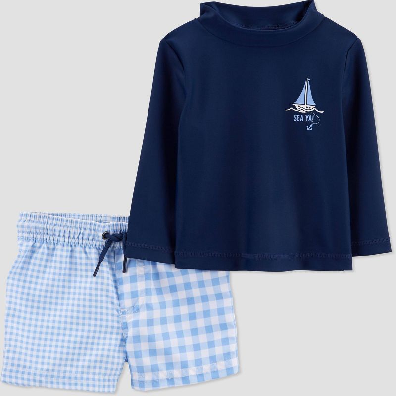 Carter's Just One You® Baby Boys' 2pc Boat Rash Guard Set - Blue | Target