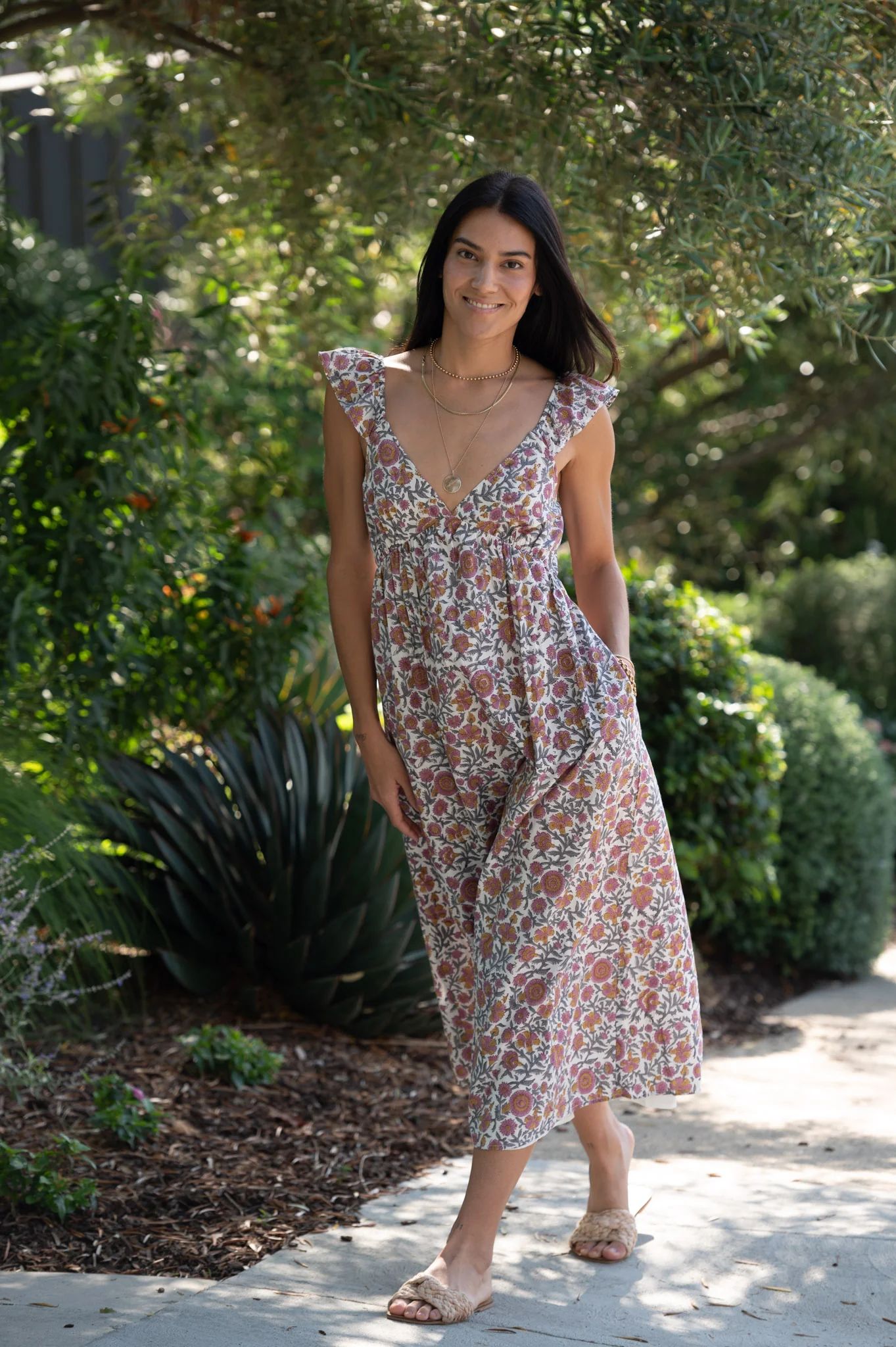 TASHA DRESS IN THE BACKYARD PRINT | Roma Label