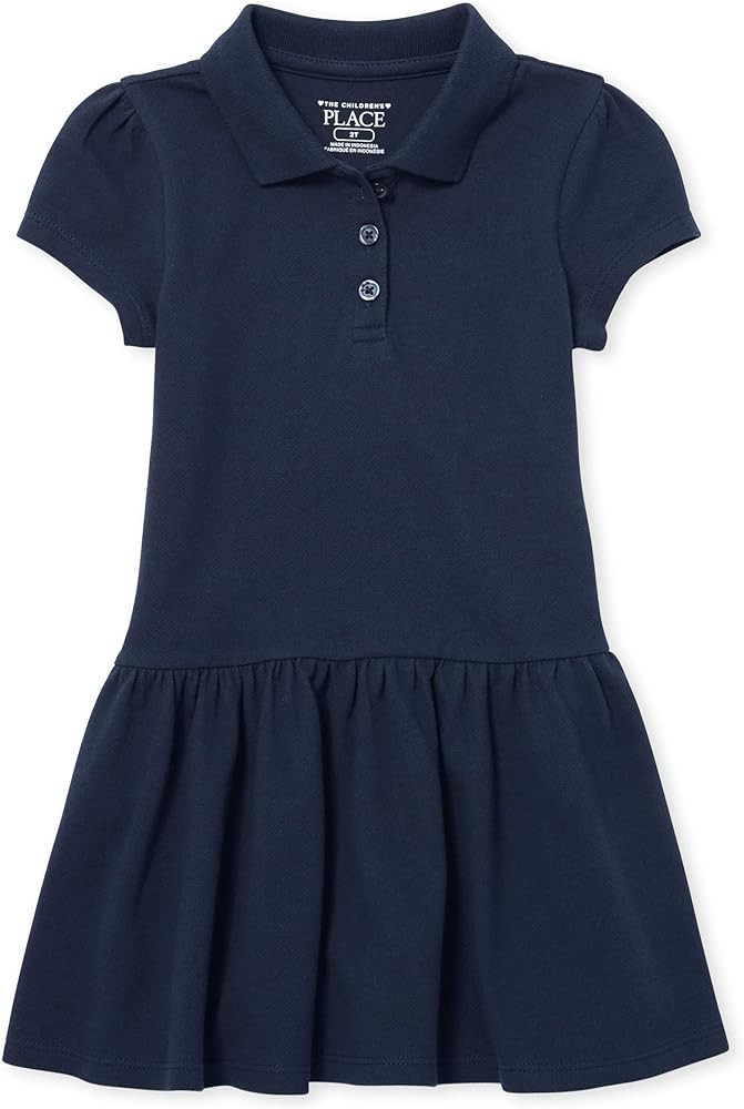 The Children's Place Baby-Girls and Toddler Short Sleeve Pique Polo Dress Drop Waist | Amazon (US)