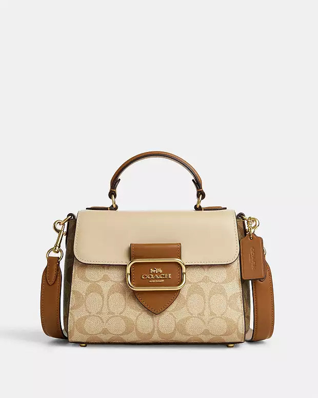 Morgan Top Handle In Blocked Signature Canvas | Coach Outlet CA