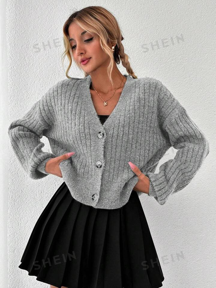 Vrouwen Effen kleur Oversized Cardigans | SHEIN