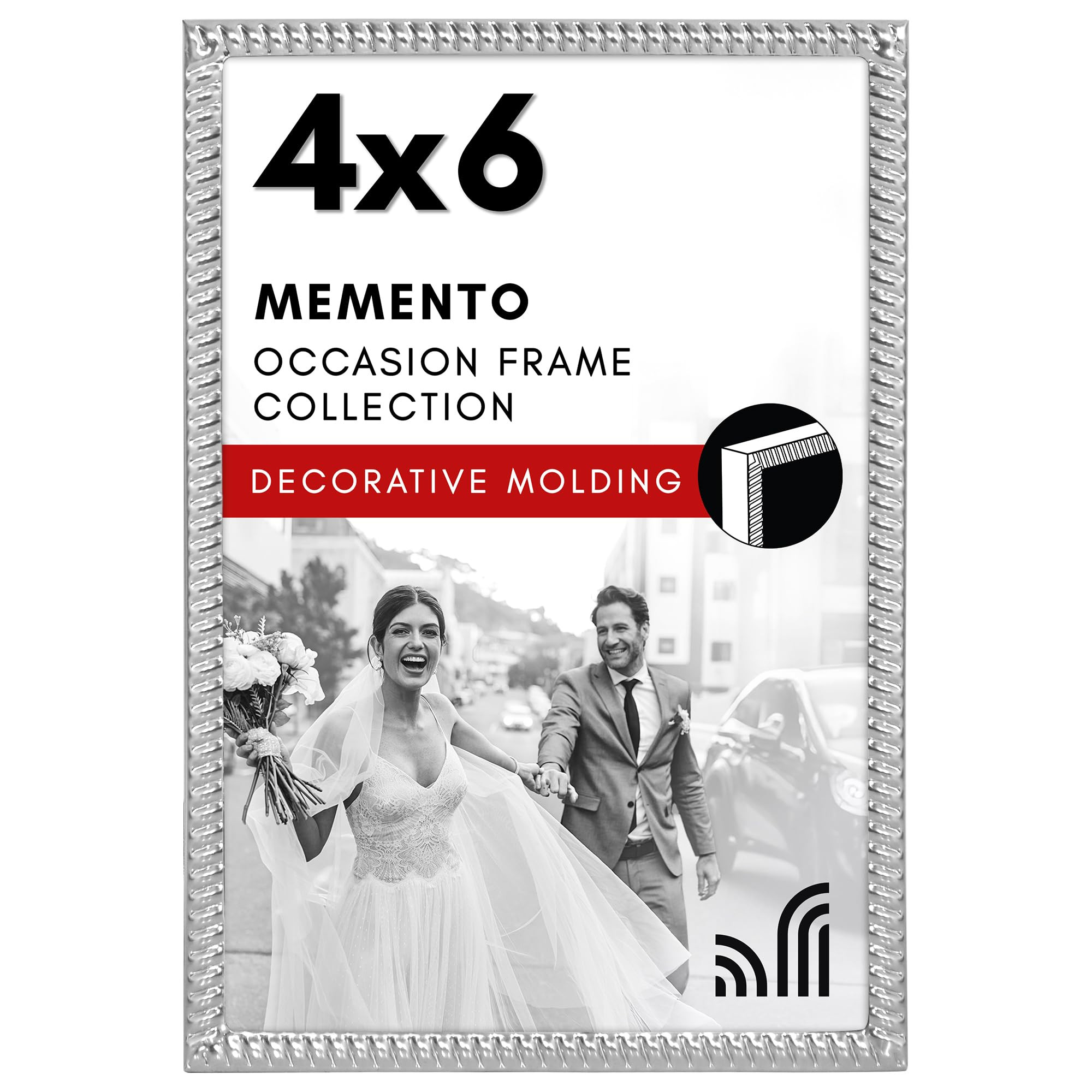 Americanflat 4x6 Metal Picture Frame With Rope-Style Textured Detailing - Modern Metal Picture Fr... | Amazon (US)