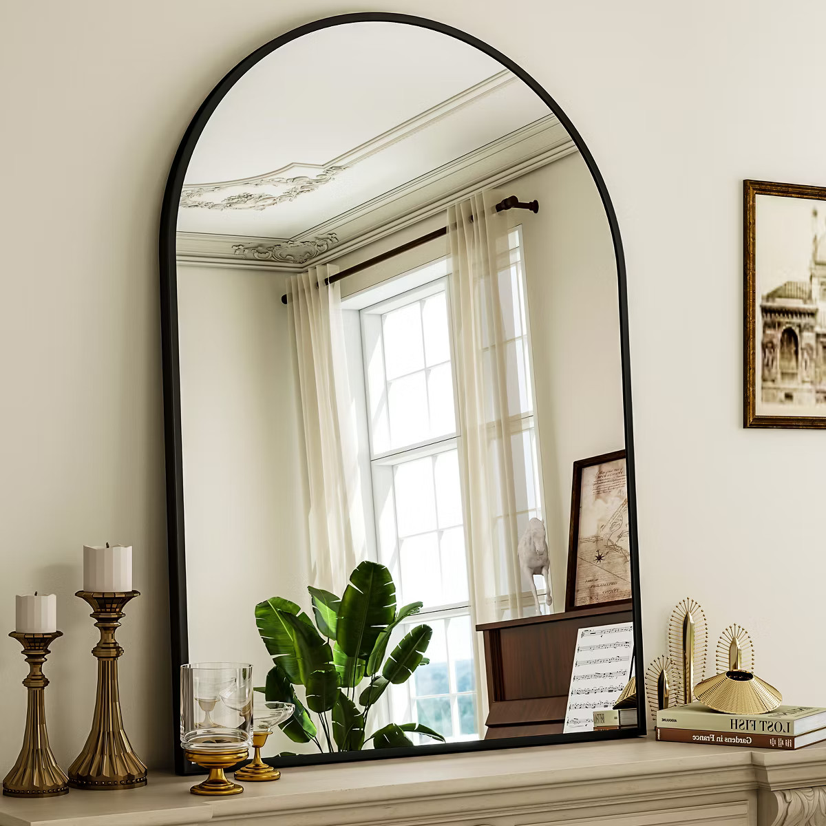 BEAUTYPEAK Arched Bathroom Wall Mirror, Aluminum Frame | Target