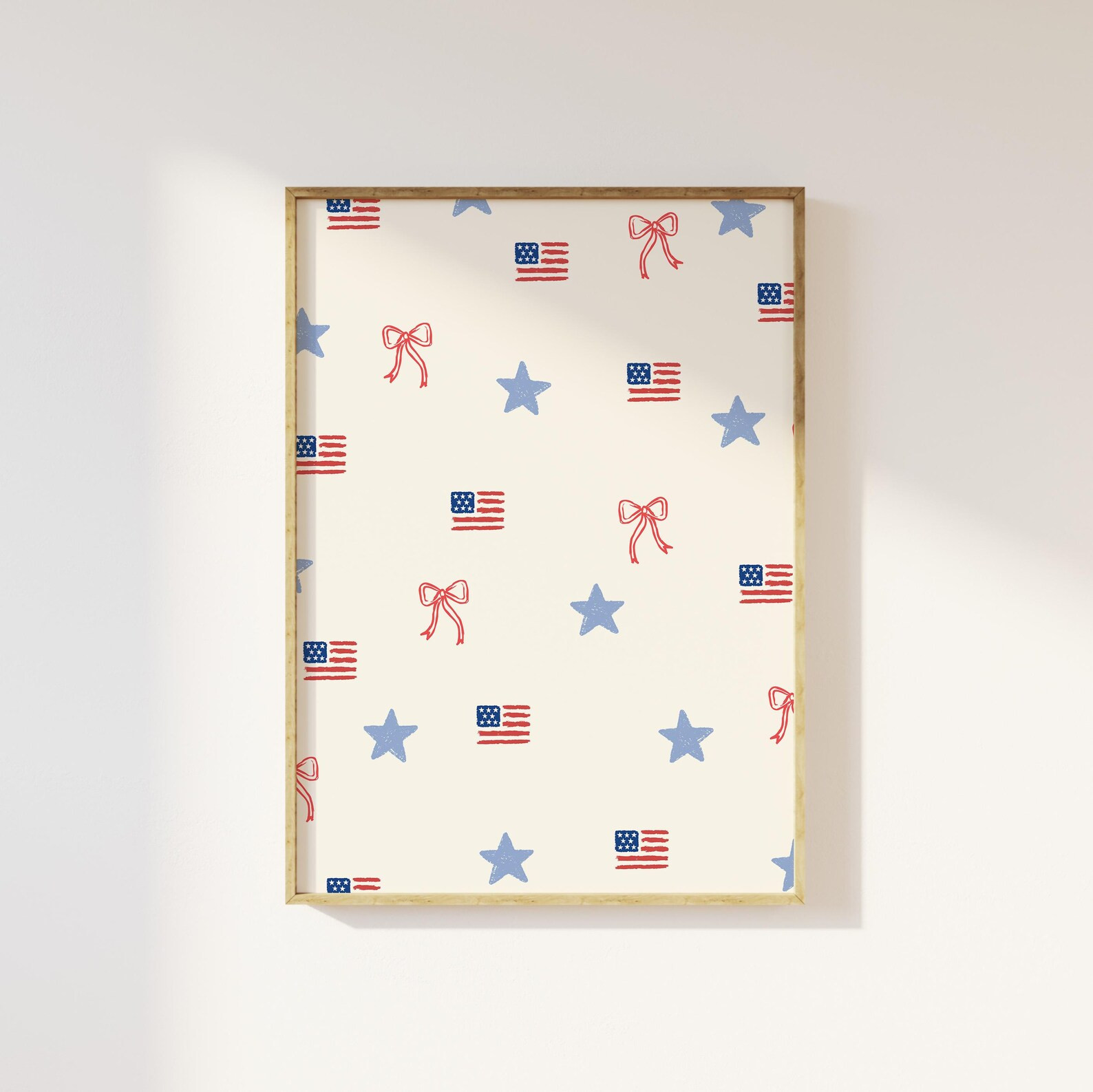 Fourth of July Wall Art, Digital Art Download, Cute American Flag Art Prints, Coquette Americana ... | Etsy (US)