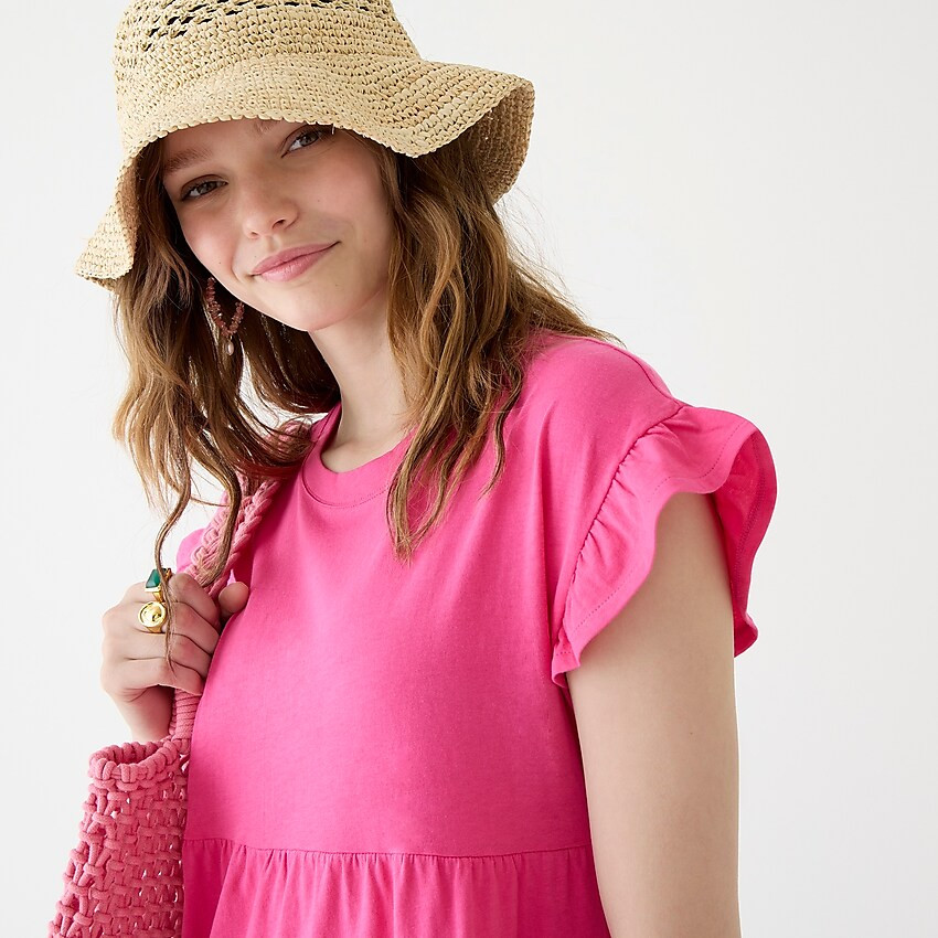 Tiered dress in broken-in jersey | J. Crew US