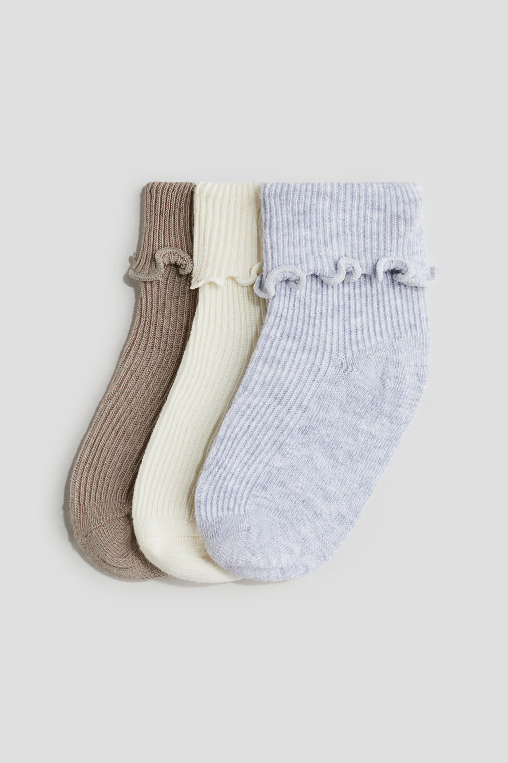 3-pack Socks with Overlocked Foldover Cuffs | H&M (US + CA)