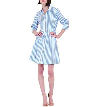 Julia Jordan 34 Sleeve Stripe Short Shirt Dress -  14 | Dillard's