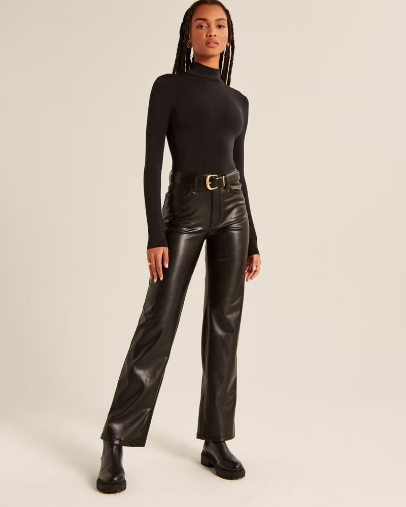 Women's Long-Sleeve Mockneck Bodysuit | Women's Tops | Abercrombie.com | Abercrombie & Fitch (US)