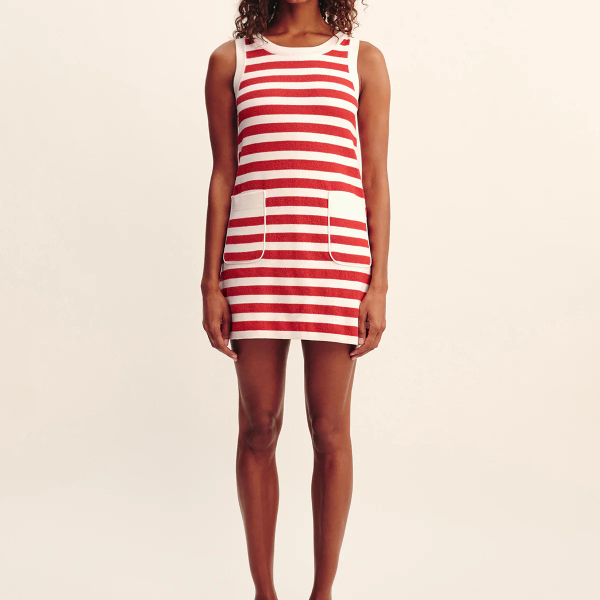 ARI MINI DRESS - CORAL STRIPE | POSSE (US)
