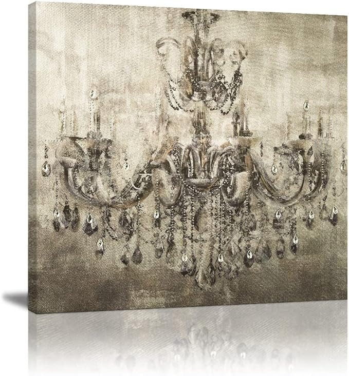 Chandelier Canvas Wall Art Vintage Painting Print on Canvas Modern Artwork Wall Decor The Picture... | Amazon (US)