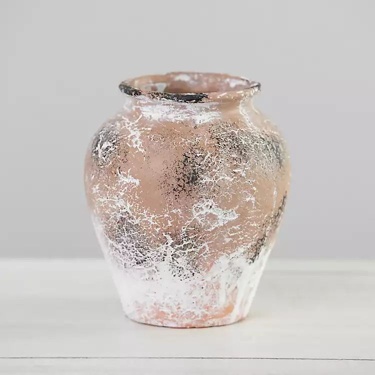 Antiqued White Earthenware Urn Vase | Kirkland's Home