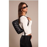 Black Hand Weave Shoulder Bag | PrettyLittleThing UK