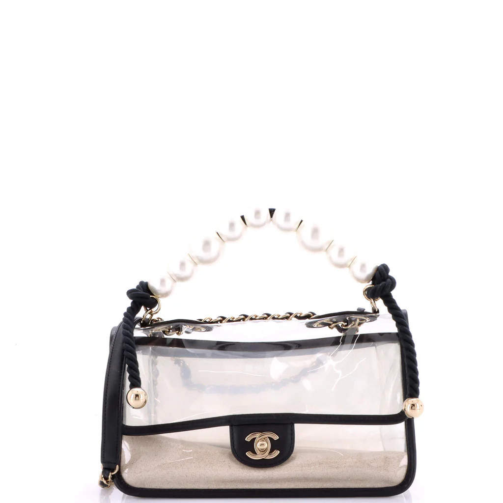 Sand By The Sea Pearl Flap Bag PVC with Lambskin Medium | Rebag
