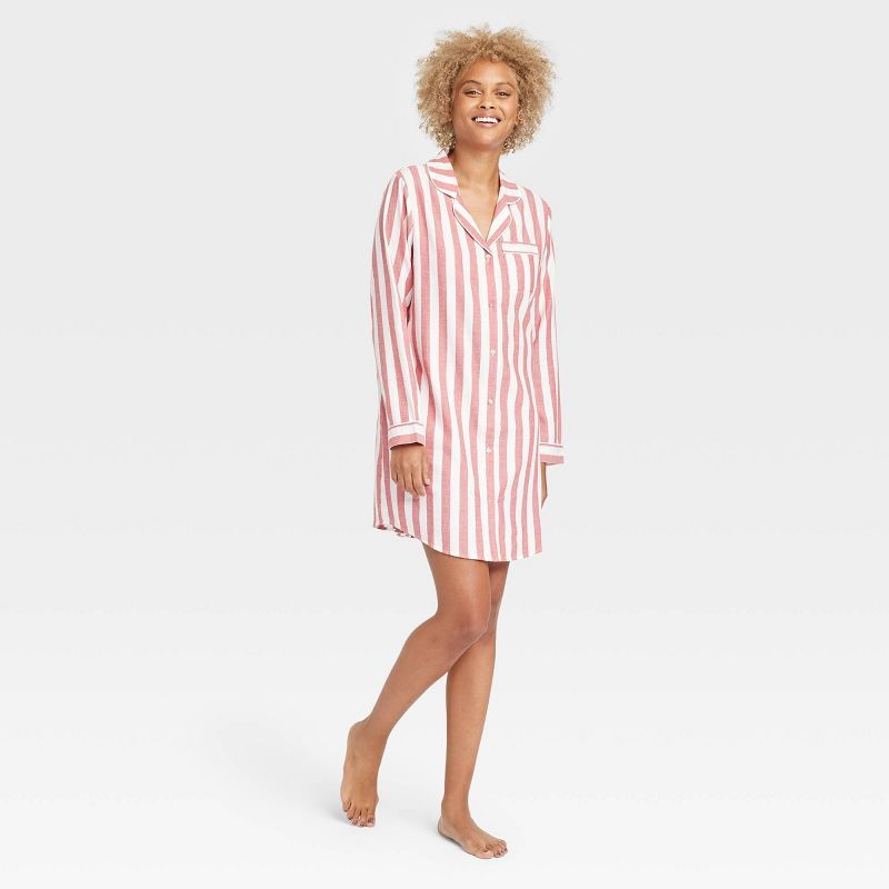 Women&#39;s Striped Perfectly Cozy Flannel Plaid NightGown - Stars Above&#8482; Red M | Target