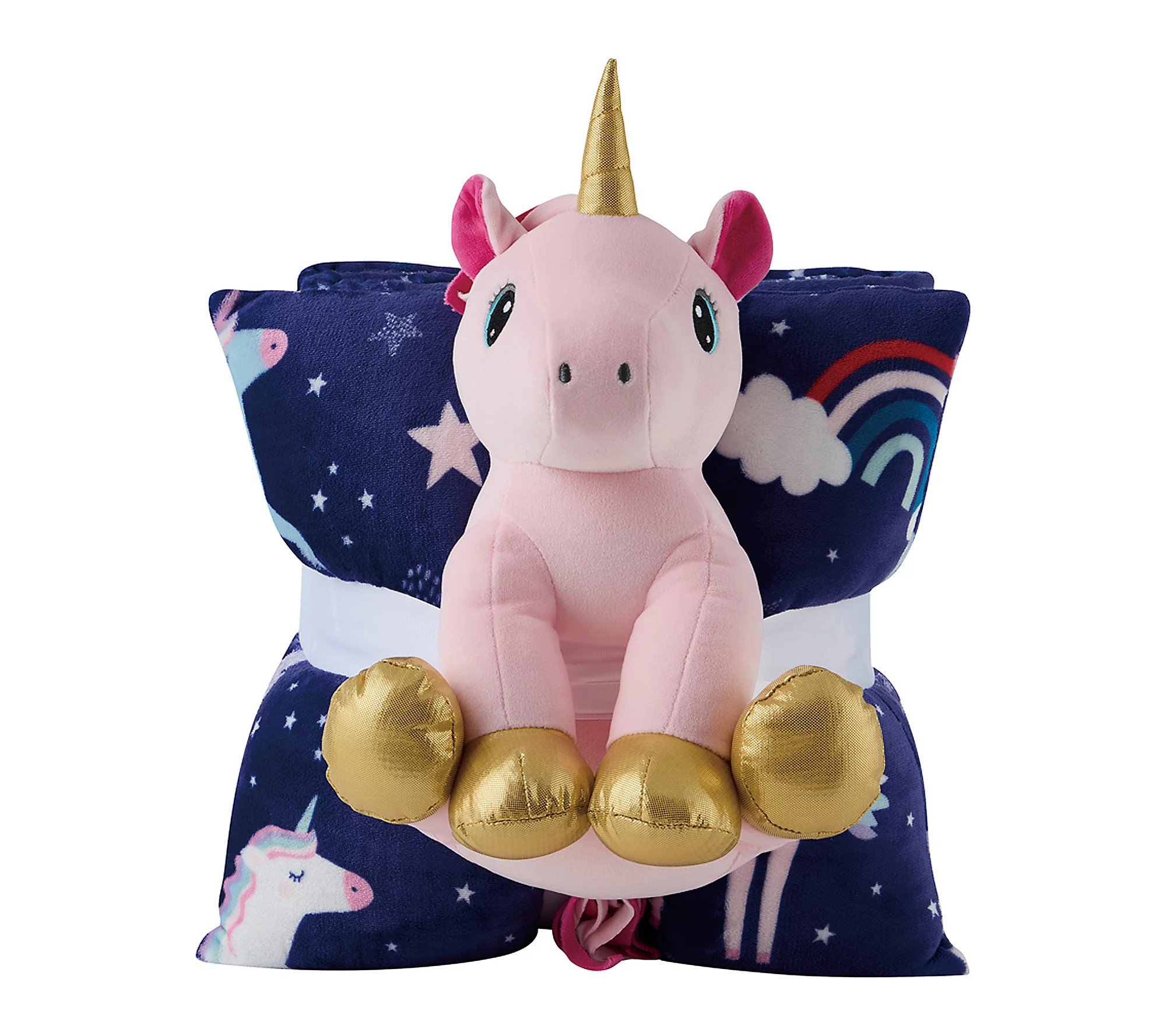 Olivia & Finn 3-Piece Unicorn Throw and Decorat ve Pillow Set | QVC