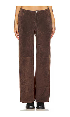 Still Here Cool Pant in Chocolate Suede from Revolve.com | Revolve Clothing (Global)