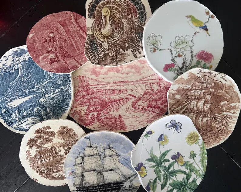 Vintage Pottery Broken Plates: Hand-cut Mosaic Tiles, Extra Large Centerpiece Scenes - Etsy | Etsy (US)