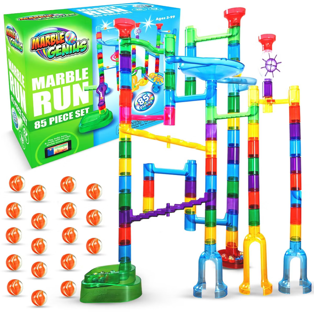 Marble Genius Marble Run Maze Track - 85 pcs, Toys, Board Games for Kids aged 4-12 and Adults, Ex... | Target