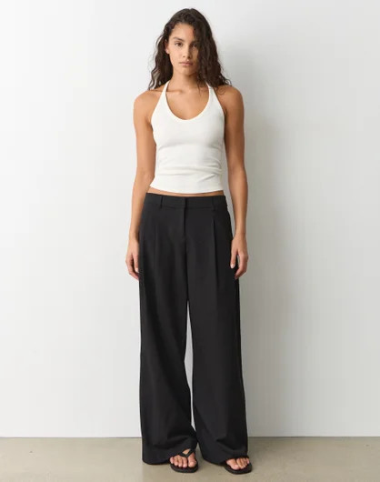 Low Rise Wide Leg Tailored Pant | Glassons (Australia)