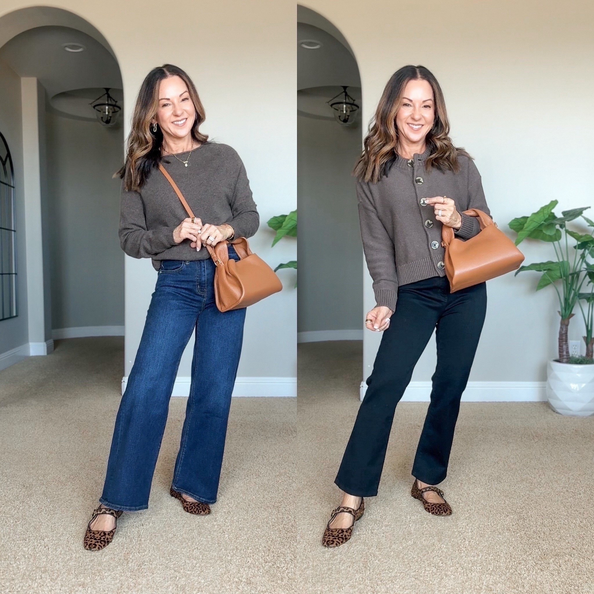 Fall denim and sweaters! These jeans come in short, regular and tall lengths! 100% cashmere and 100% organic cotton sweaters! All from @OneQuince free shipping and free returns for 365 days! For reference I’m 5’1” and 109 LBS in the Bella straight leg jeans I’m wearing a size 24 in the 26 inch length. In the Bella wide leg jeans I’m wearing the 25 inch in the 28 inch length. I went up a size based on reviews and both are the perfect fits. Both sweaters are size extra small. Gorgeous leather bag looks and feels designer for a fraction of the price!
#QuincePartner

#LTKSeasonal #LTKStyleTip #LTKPetite